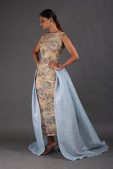 Gold Floral Gown With A TrailIMG_5502