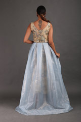 Gold Floral Gown With A TrailIMG_5509