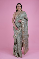 Floral and Scallop Saree