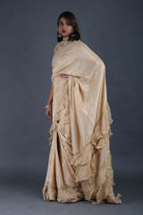 Matte Gold Ruffle SareeIMG_5104