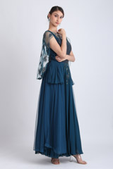 Teal Blue Peplum GownIMG_6737