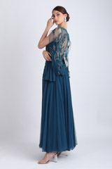 Teal Blue Peplum GownIMG_6739