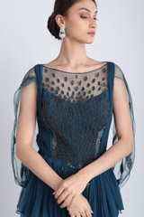 Teal Blue Peplum GownIMG_6748