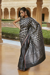Grey  Silk  Saree