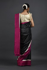 Black Saree With Pink Border_DSC1458