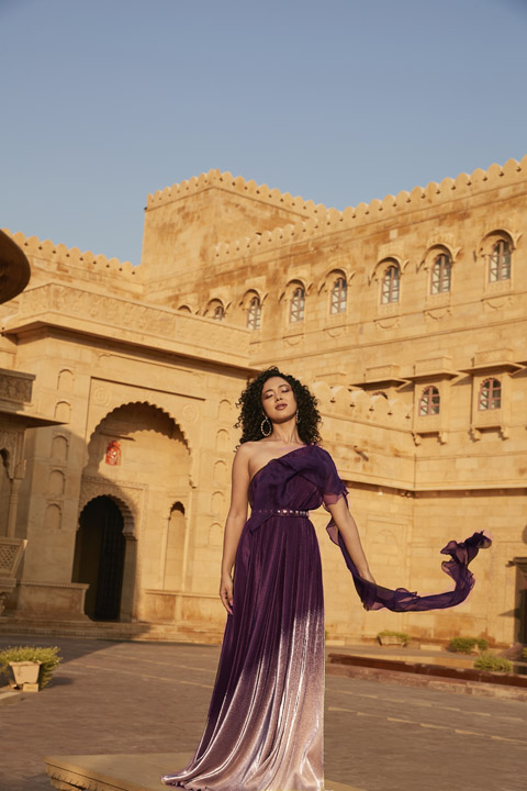Purple Foil Ombre Dress