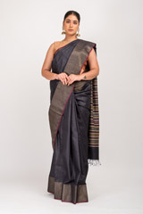 Black Saree With A Broad Border
