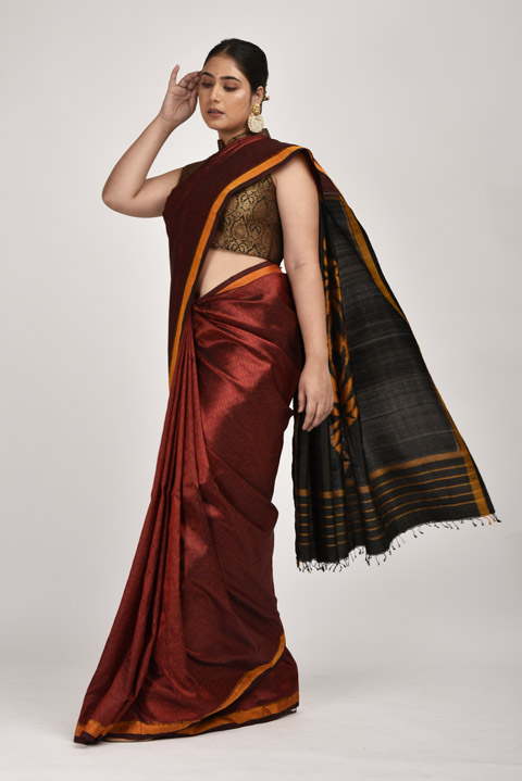 Maroon Silk Saree