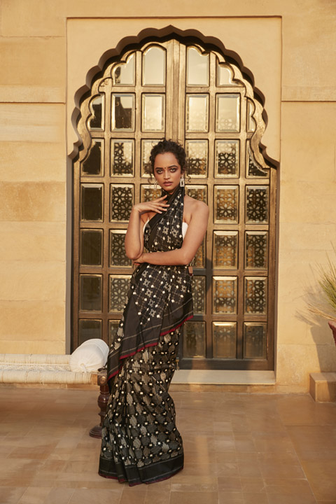 Black Ikat Saree