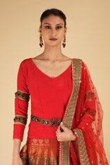 Red Banarasi Anarkali SetDSC07035