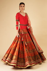 Red Banarasi Anarkali SetDSC07043