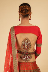 Red Banarasi Anarkali SetDSC07046