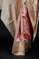 Pink Geometric Floral Banarasi Saree_MG_9117