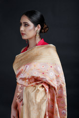 Pink Geometric Floral Banarasi Saree_MG_9119