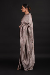 Grey Floral Banarasi SareeIMG_9436