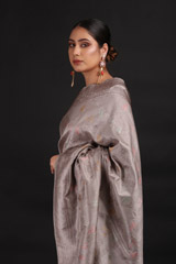 Grey Floral Banarasi SareeIMG_9437