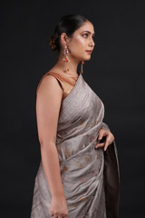 Grey Floral Banarasi SareeIMG_9438