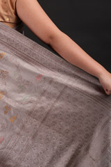 Grey Floral Banarasi SareeIMG_9439