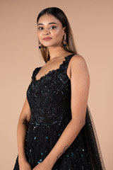 Black and Teal Off-Shoulder KalidarDSC09251