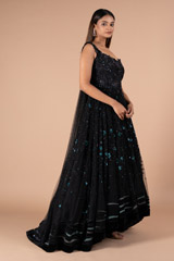 Black and Teal Off-Shoulder KalidarDSC09254