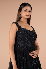 Black and Teal Off-Shoulder KalidarDSC09256