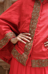 Red And Gold Cape AnarkaliIMG_0723