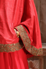 Red And Gold Cape AnarkaliIMG_0728