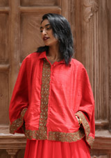 Red And Gold Cape AnarkaliIMG_0730