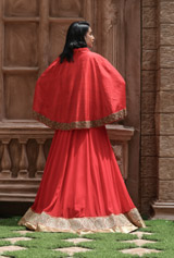 Red And Gold Cape AnarkaliIMG_0740
