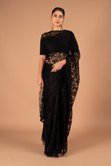 Black Lace Saree