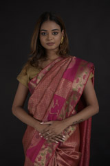 Pink Peacock Saree_DTR0443