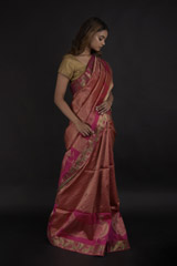Pink Peacock Saree_DTR0447