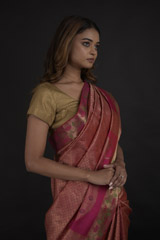 Pink Peacock Saree_DTR0448