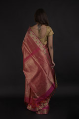 Pink Peacock Saree_DTR0452