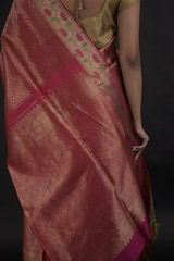 Pink Peacock Saree_DTR0453