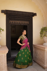 Green Kanchivaram LehengaDSC08014