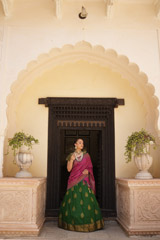 Green Kanchivaram LehengaDSC08018