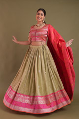 Beige Banarasi LehengaDSC04377