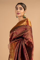 Maroon Paisley Motif SareeDSC04273
