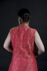 Coral Pink Banarasi Top Bottom Set_MG_9190