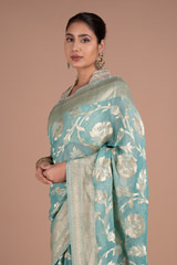 Green Georgette SareeDSC06018