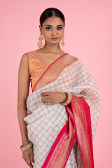 White Check SareeDSC03206