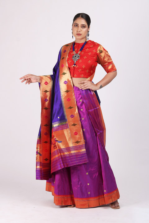 Purple Paithani Lehenga
