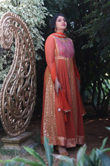 Orange Zardozi Anarkali Kurta SetIMG_9744