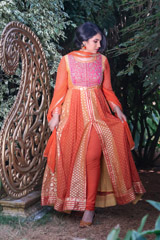 Orange Zardozi Anarkali Kurta SetIMG_9755