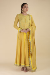 Mustard Embroidered Anarkali Set253_video