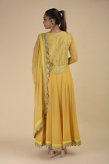 Mustard Embroidered Anarkali Set_DTR2713