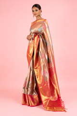 Pink and Golden Silk SareeDSC03229