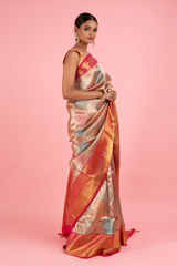 Pink and Golden Silk SareeDSC03230