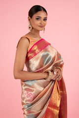 Pink and Golden Silk SareeDSC03231